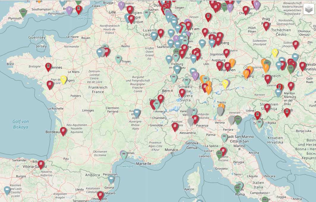 Map of European museums with Covid measures