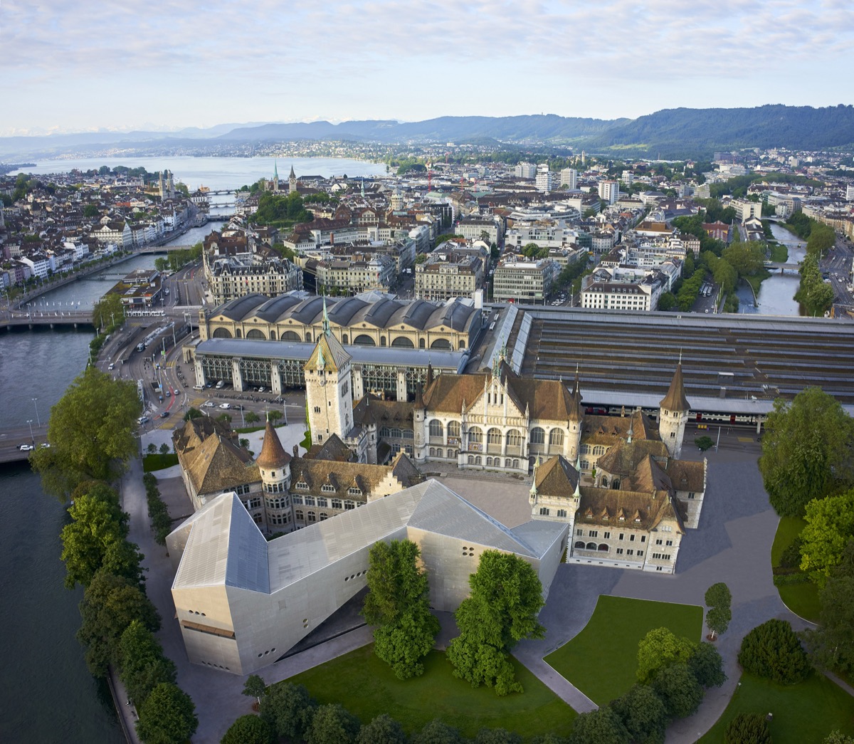 The National Museum Zurich from the air